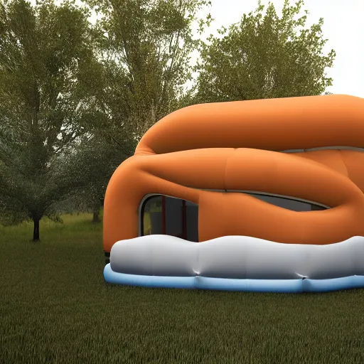 Prompt: inflatable residential building, archviz