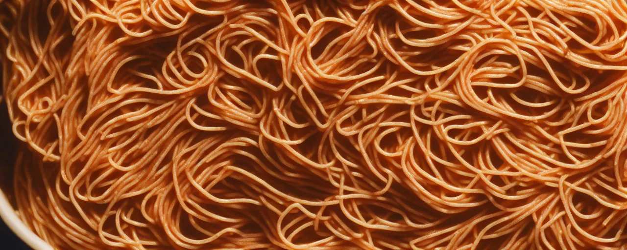 Image similar to macro shot of spaghetti, canon 1 0 0 mm, wes anderson film, kodachrome