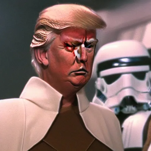 Image similar to donald trump in star wars a new hope cinematic