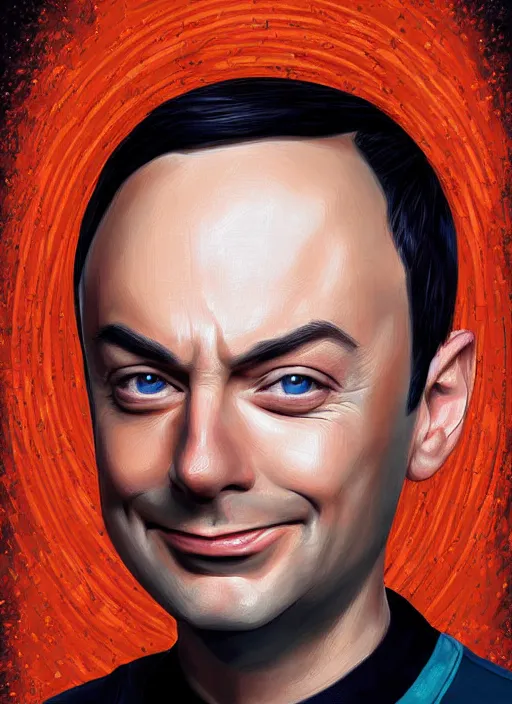 Prompt: digital _ painting _ of _ sheldon from big bang theory saying bazinga _ by _ filipe _ pagliuso _ and _ justin _ gerard _ symmetric _ fantasy _ highly _ detailed _ realistic _ intricate _ port