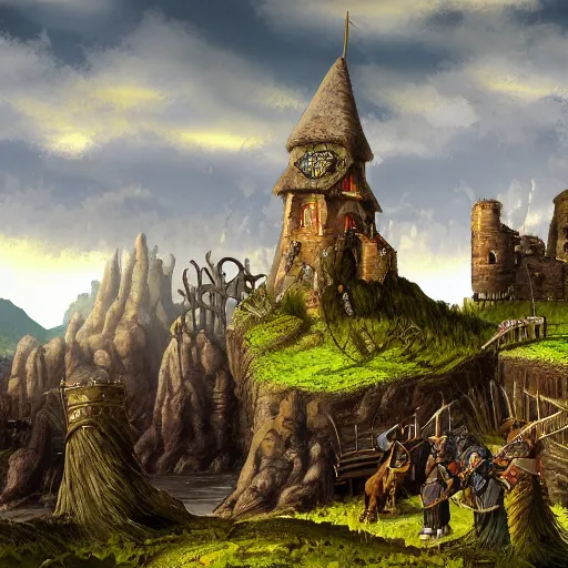 Prompt: medieval fantasy landscape n-6