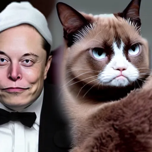 Image similar to Elon Musk Grumpy Cat