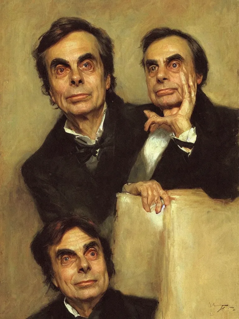 Image similar to portrait of Carl Sagan, by Ilya Repin