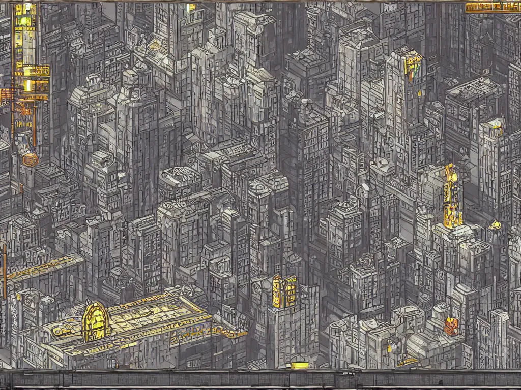 Prompt: Metropolis by Fritz Lang as a Sega Mega Drive Genesis sidescroller game
