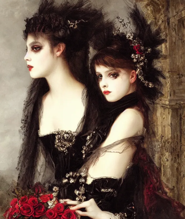 Image similar to gothic princess portrait by william - adolphe bouguerea, highly detailded