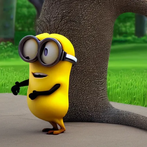 Image similar to squirrel in style of minions movie