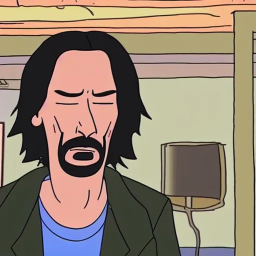 Image similar to Keanu reeves In Rick and Morty 4K detailed super realistic