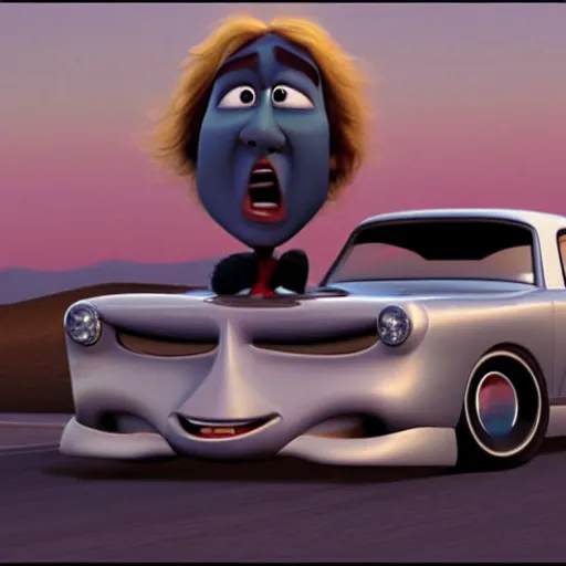 Image similar to car jesus christ on the cross as a car, as a car from the movie pixar's cars 2,