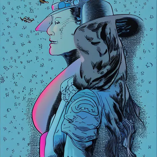 Image similar to lucy liu retro minimalist portrait moebius starwatcher comic by jean giraud, 8 k