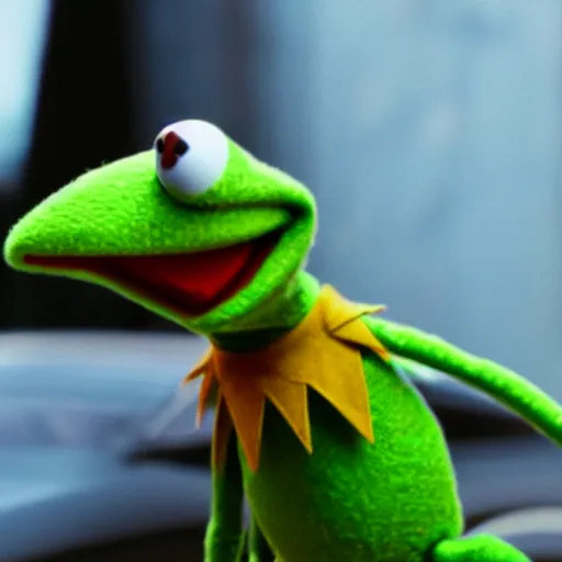Prompt: kermit the frog as james bond, high detail, 4 k, cinematic, movie still