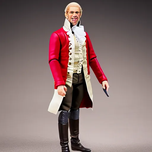 Prompt: plastic action figure from the broadway musical hamilton, wide shot, studio lighting, high resolution product photography