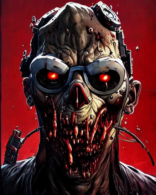 Image similar to soldier 7 6 from overwatch, evil zombie, character portrait, portrait, close up, concept art, intricate details, highly detailed, horror poster, horror, vintage horror art, realistic, terrifying, in the style of michael whelan, beksinski, and gustave dore