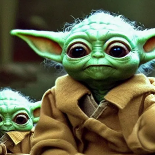 Prompt: Baby Yoda And group meet each other for the first time 4K quality super realistic