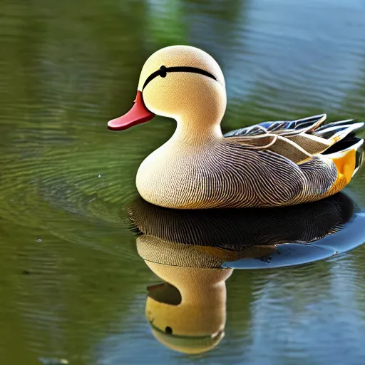 Image similar to a duck made of water