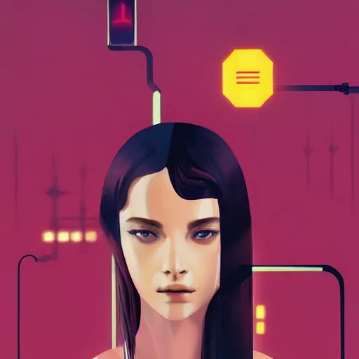 Image similar to portrait beautiful sci - fi girl, blade runner 2 0 4 9, futuristic metropolis, digital art, pop art by hsiao - ron cheng