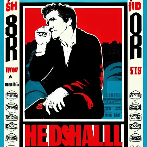 Image similar to will farrell poster by shepard fairey