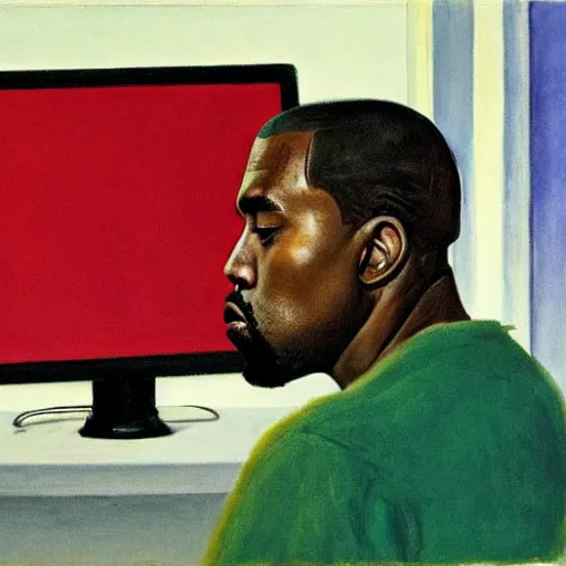 Image similar to Kanye west by Edward hopper