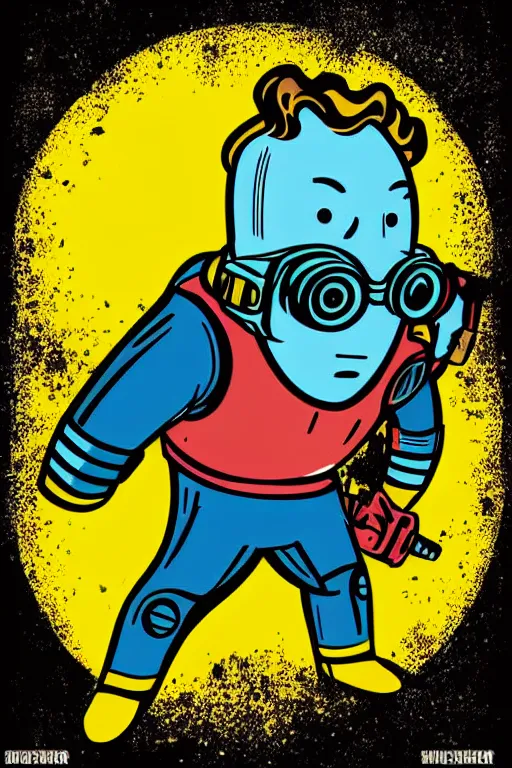 Image similar to fallout 7 6 retro futurist illustration art by butcher billy, sticker, colorful, illustration, highly detailed, simple, smooth and clean vector curves, no jagged lines, vector art, smooth andy warhol style