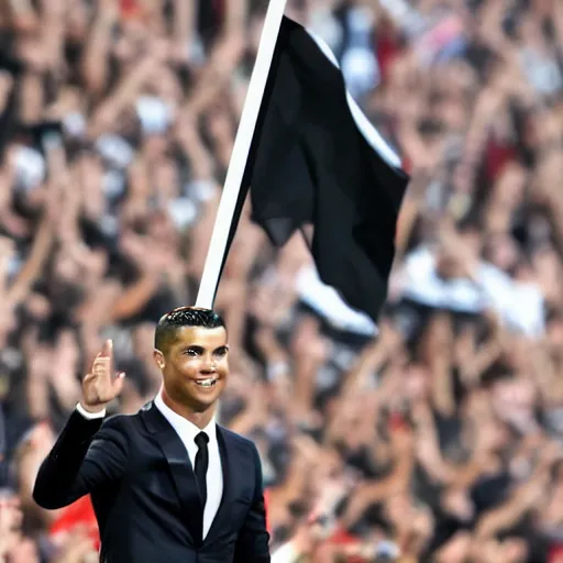 Image similar to ronaldo waving a nazi flag