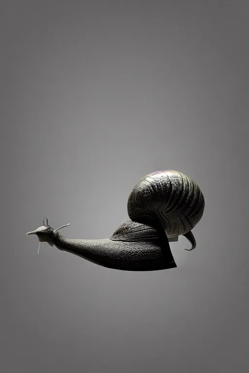 Image similar to snail with crow wings, photorealistic 3 d render 4 k