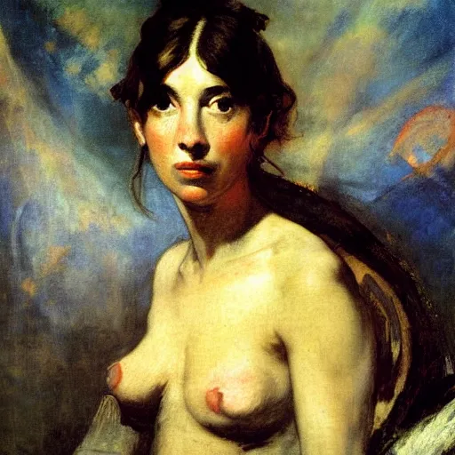 Prompt: portrait of a sci - fi woman, by eugene delacroix