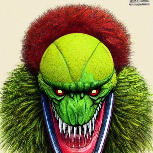 Image similar to a tennis ball monsters, falcon, colorful, digital art, fantasy, magic, trending on artstation, ultra detailed, professional illustration by Basil Gogos