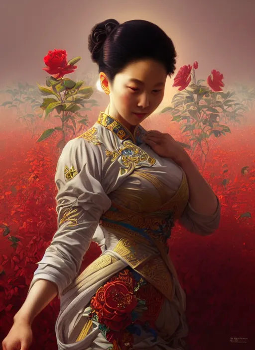 Image similar to xi jinping, propaganda, intricate, elegant, highly detailed, digital painting, artstation, concept art, wallpaper, smooth, sharp focus, illustration, art by artgerm and greg rutkowski and alphonse mucha