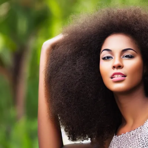 Image similar to young beautiful Afro dark skin woman with curly hair