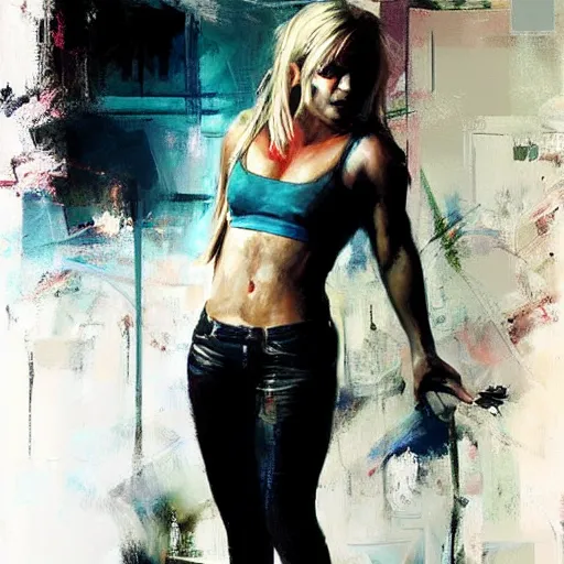 Image similar to full body full britney spears as lola bunny morphed together, hybrid, jeremy mann painting