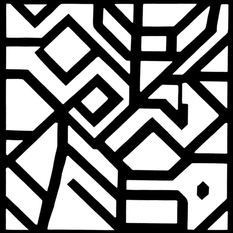 Prompt: minimal geometric symbol by karl gerstner, monochrome black and white, square print, symmetrical, 8 k scan