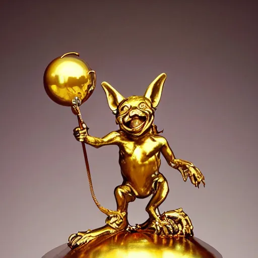 Prompt: a happy cute Lucky Golden Goblin statue, lucky god, bright art masterpiece artstation. hyper details, golden smooth material, sculpted by Alex Alice, Craig Mullins, yoji shinkawa, trending on artstation, beautifully lit, Peter mohrbacher, hyper detailed, insane details, intricate, elite, elegant, luxury, glittering light, CGsociety, hypermaximalist, golden ratio, treasure background, volumetric, octane render, weta digital, micro details, 3d sculpture