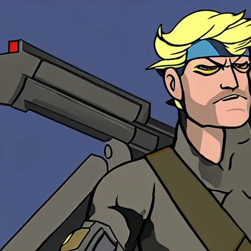 Image similar to solid snake as donald trump