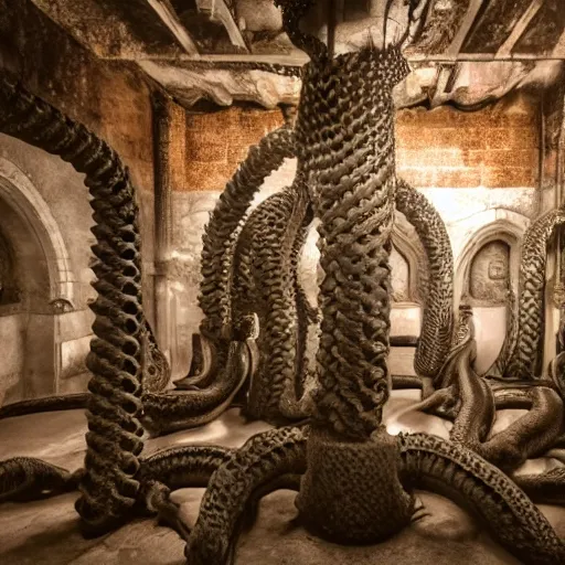 Prompt: a castle made of tentacles