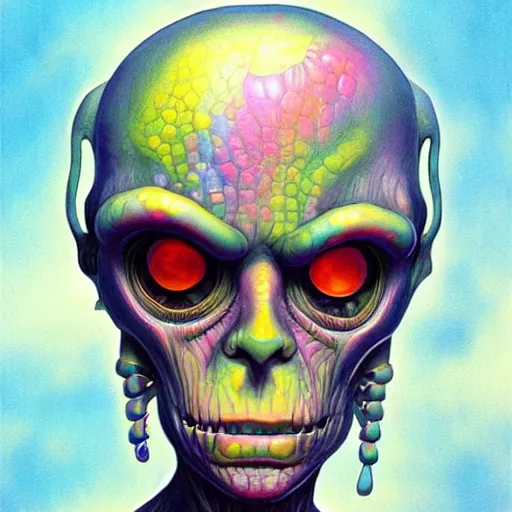 Prompt: original jean giraud digital art painting pastel goth aesthetic, creepy kawaii alien, psychedelic, sabbas apterus