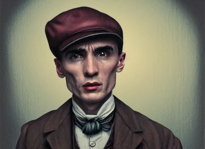 Prompt: thomas shelby as a shrimp, lowbrow, matte painting, 3 - d highly detailed, in the style of mark ryden,