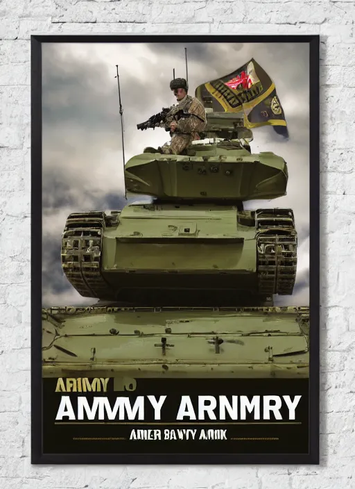 Prompt: army tank poster