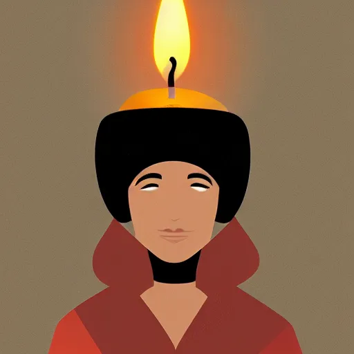 Image similar to an adventurer wearing a black sleeping cap and holding a candle, portrait, d & d, science fiction, concept art, matte, sharp focus, illustration, concept art,