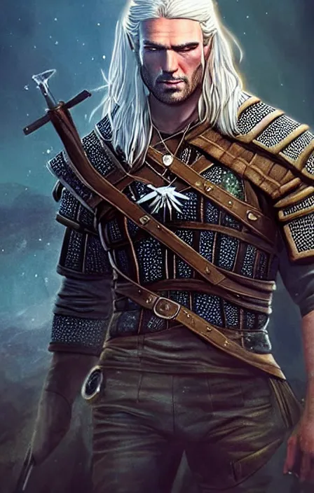 Image similar to pretty muscular sam winchester as the witcher in a romantic book cover, fantasy style, sharp focus!, ultra detailed, art by artgerm and peter andrew jones, wlop