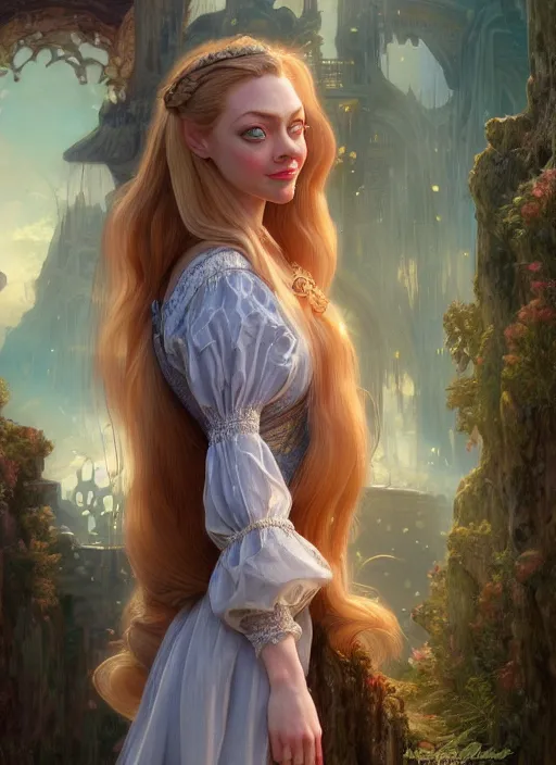 Prompt: amanda seyfried as the rapunzel, underwater, western, d & d, fantasy, intricate, elegant, highly detailed, digital painting, artstation, concept art, matte, sharp focus, illustration, art by artgerm and greg rutkowski and alphonse mucha, masterpiece, stunning, artstation