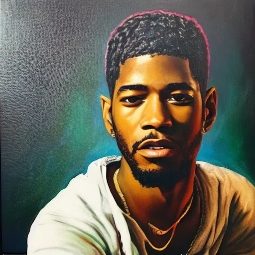 Prompt: kid cudi, oil on canvas, 1775