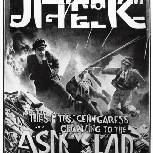 Image similar to the things which, on the stage, were merely talked about [ - - ] the outbreak of the war in 1 9 4 0 with a spectacular air raid on new york city [, ] the changes in styles and architecture - - these are the things which the film... [ of men must fight ] particularly stresses