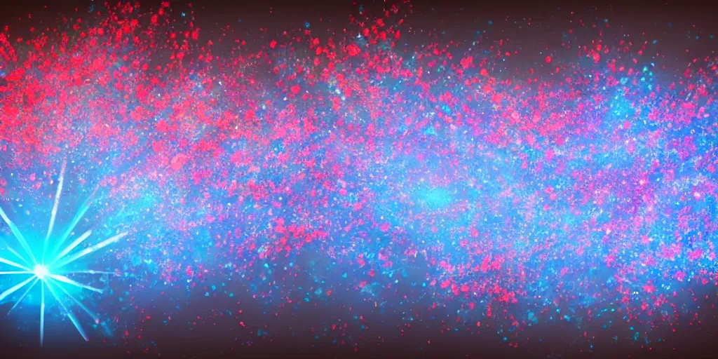 Image similar to cherry blossom in blue flames, fantasy particle effects, soft lights