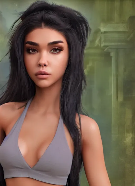 Image similar to Madison Beer as a video game character, digital art, unreal engine, unreal engine render, blender render, render, 4k, coherent