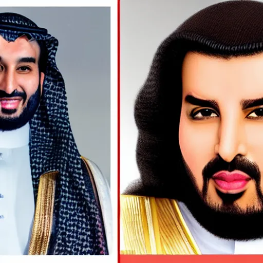 Prompt: Mohammad bin Salman as a drag queen