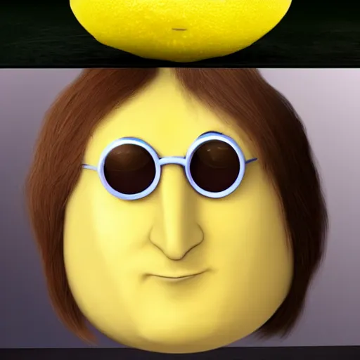 Image similar to john lennon as a lemon mixed with a lemon looks like a lemon, lemon