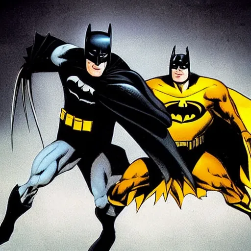 Prompt: batman fighting the wolverine, photograph