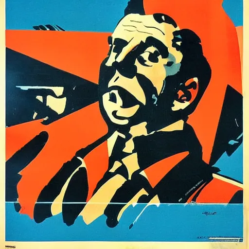Image similar to an early 60’s Soviet propaganda poster