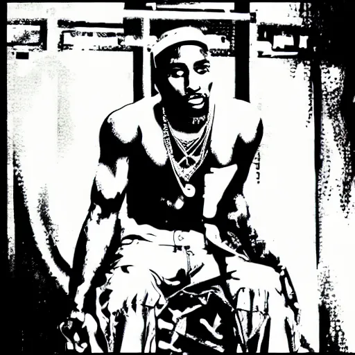 Image similar to Tupac Shakur, screenshot from a 2012s anime, anime