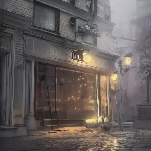 Prompt: theghostly 3 6 5 storefront, trending on cgsociety, cgsociety contest winner, 4 k, 8 k