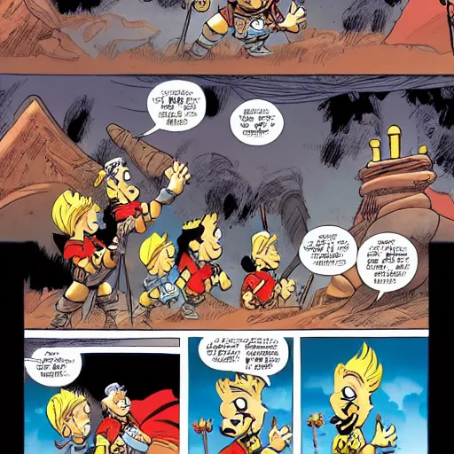 Image similar to A page from the most recent Asterix comic book